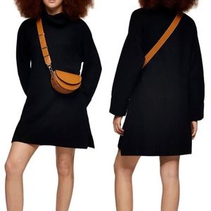 New! Topshop turtleneck long cuffed sleeve sweater dress, oversized, XS (0-2)